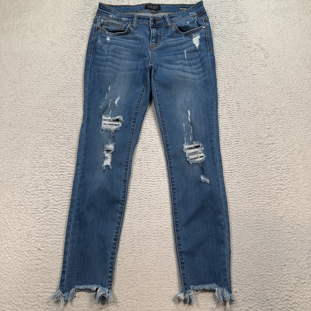 Judy Blue Jeans Womens 7 (Fits 28X27) Medium Wash Denim High Rise Straight Fit
